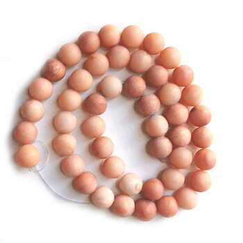 Aventurin frostad 8mm rosa halvädelsten