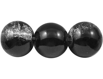 Krackade svart/klar glaspärlor 8 mm – 40 st