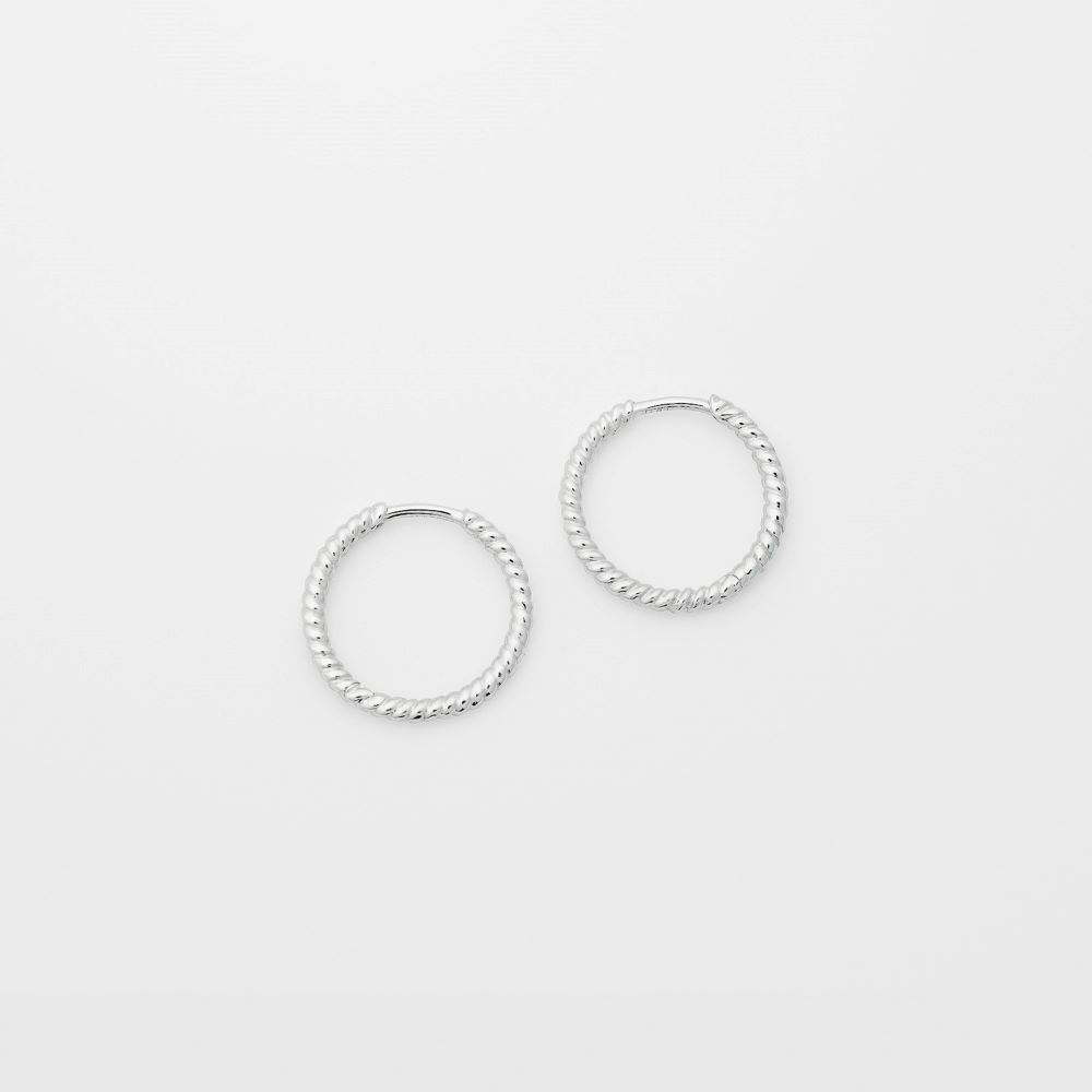 Syster P Beloved Twisted Medium Hoops silver