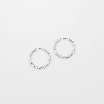 Syster P Beloved Twisted Medium Hoops silver