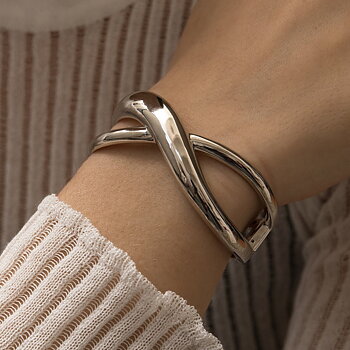 Lineargent Double Rail armband silver