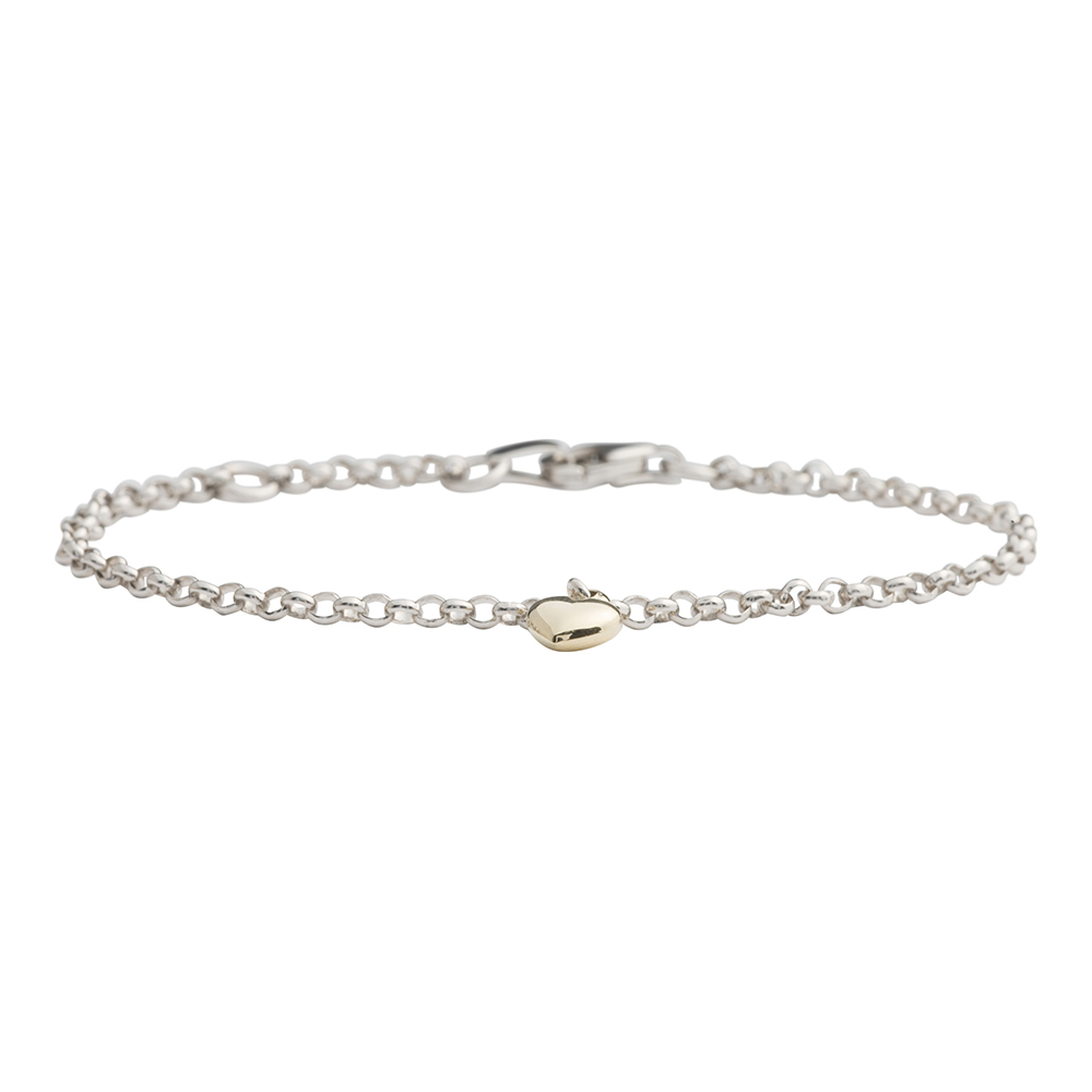 NOA Kids Hjärta armband silver guld