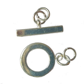 Stort togglelås 25mm försilvrad metall
