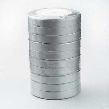 Satinband 6mm silvergrå hel rulle