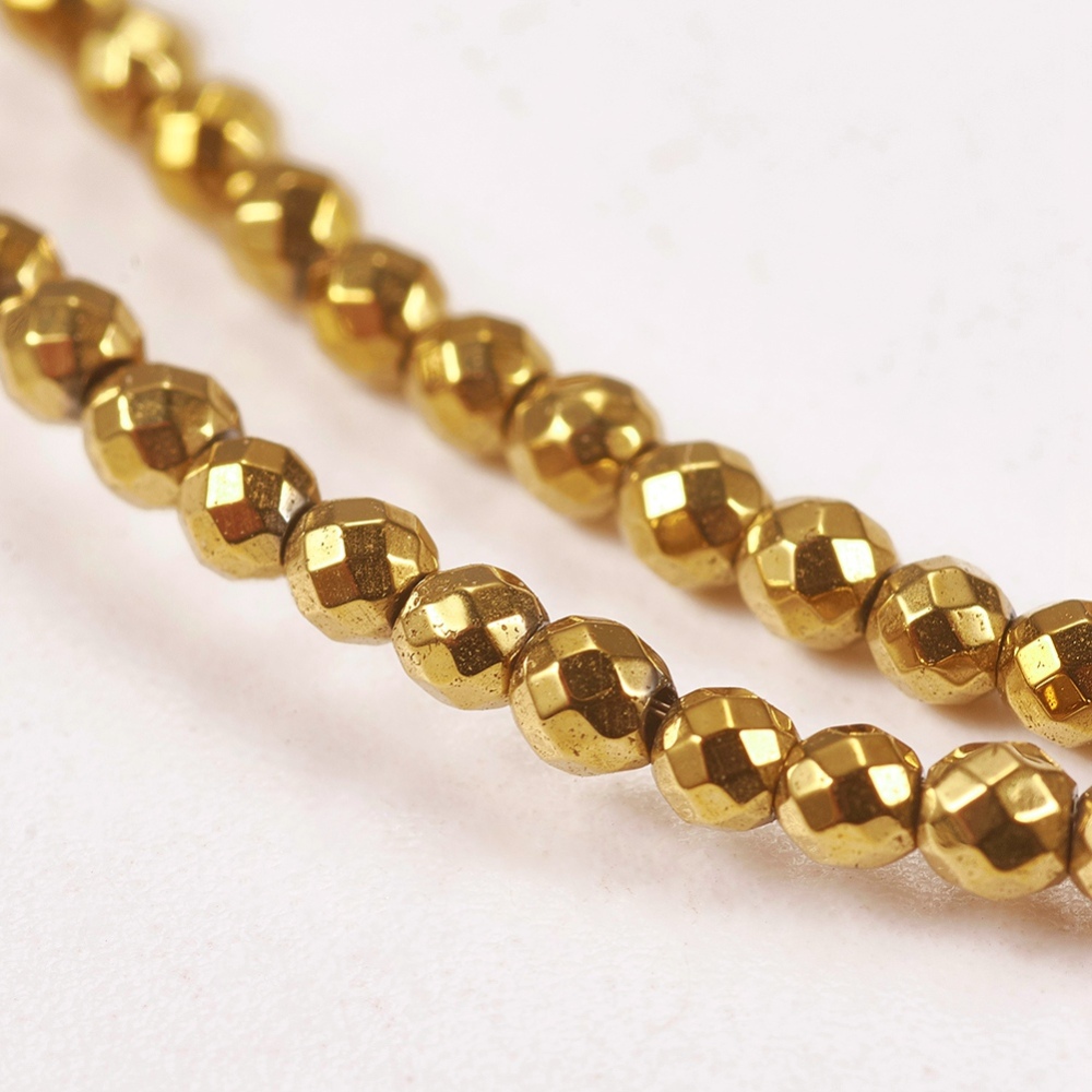 Hematit mini facetterad 2,5mm guld - 3
