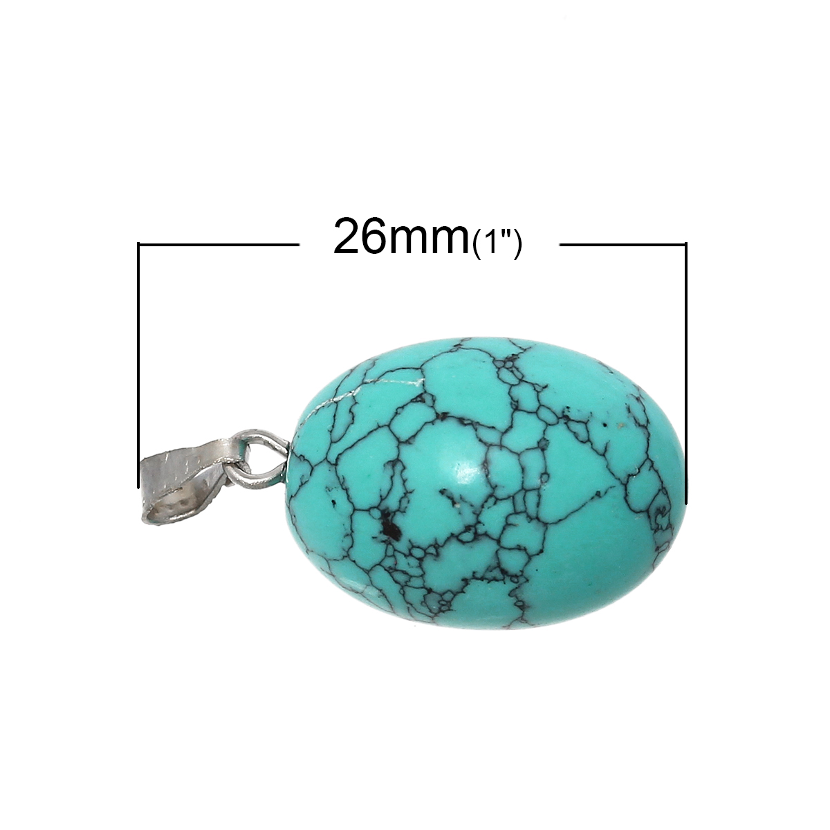 Äggformat hänge imiterad turkos 26 × 13 mm - 2