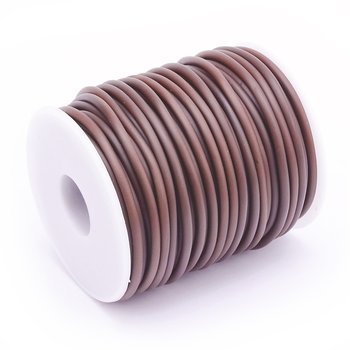 Gummislang 2mm brun ihålig 5m