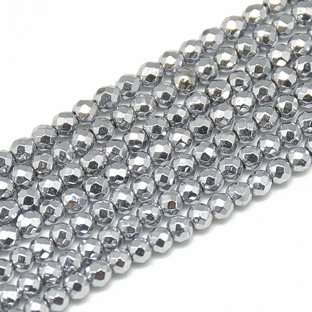 Hematit mini facetterad 2mm silver