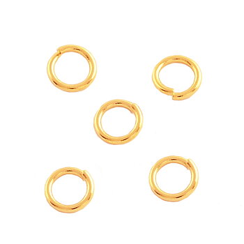 6 mm metallring öppen rostfritt stål guld