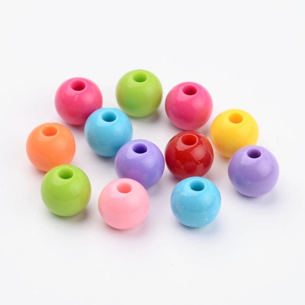 Akrylpärla rund 6 mm färgglad mix 200 st - 2