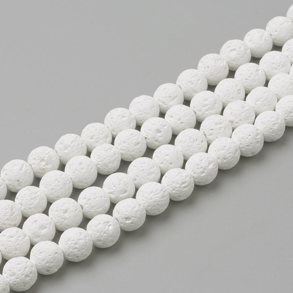 Lavasten 8mm vit hel sträng - 3