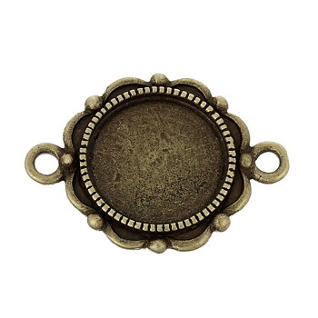 Cabochonfäste connector antikbrons 3st