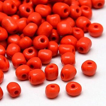 Seedbeads 6/0 orangeröd opak