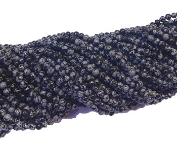 Snowflake obsidian 4mm halvädelsten