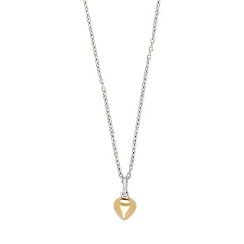 NOA Kids Hjärta halsband silver guld