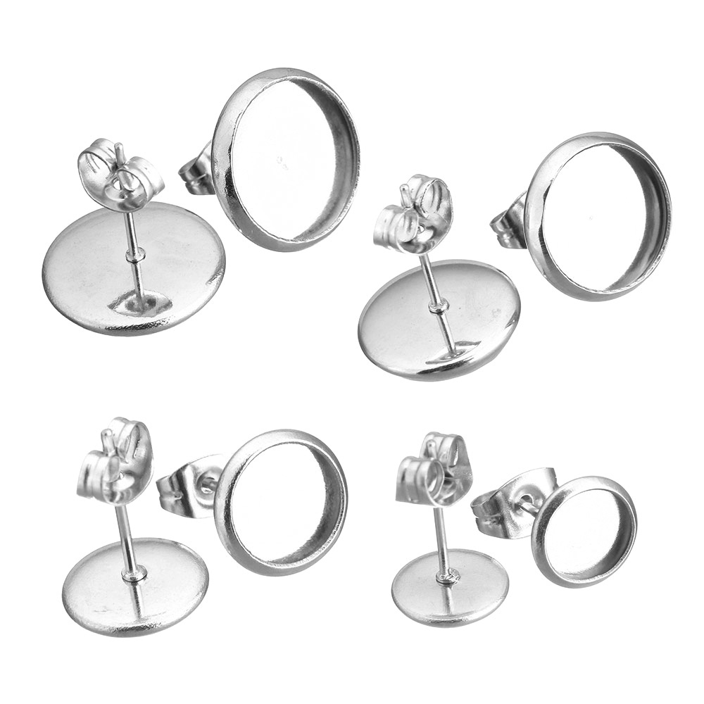 Örstickare med rund infattning 8 mm rostfritt stål 10 st