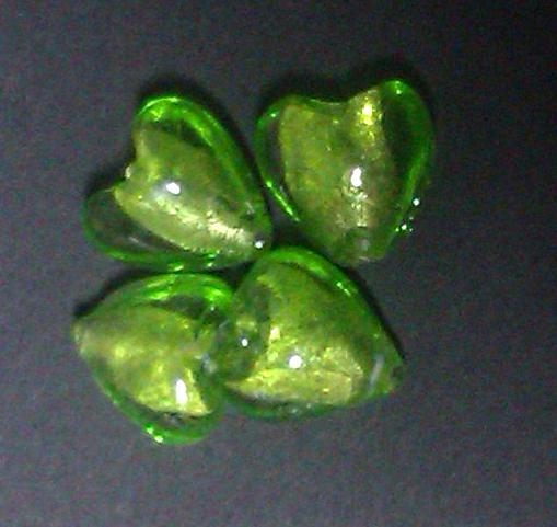 Hjärta 12mm lime 5st