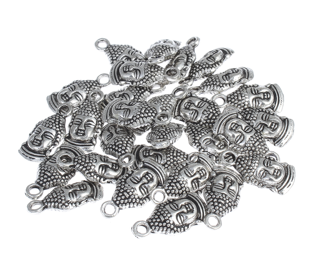 Buddhaberlock 16 mm silverfärgad 10 st - 2