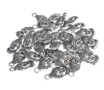 Buddhaberlock 16 mm silverfärgad 10 st