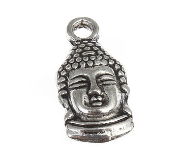 Buddhaberlock 16 mm silverfärgad 10 st