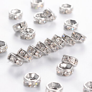 Strass rondell 6 mm rostfritt stål