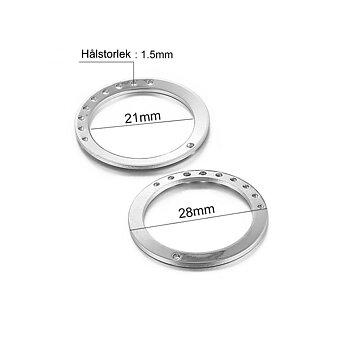 Cirkel med hål connector silver