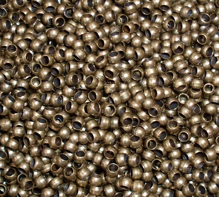 Klämpärlor 2 mm bronsfärgade ca 150 st
