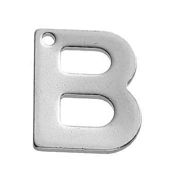 Berlock B bokstav – rostfritt stål 11 mm
