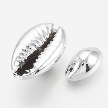 Cowrie snäckor silver med hål 10st