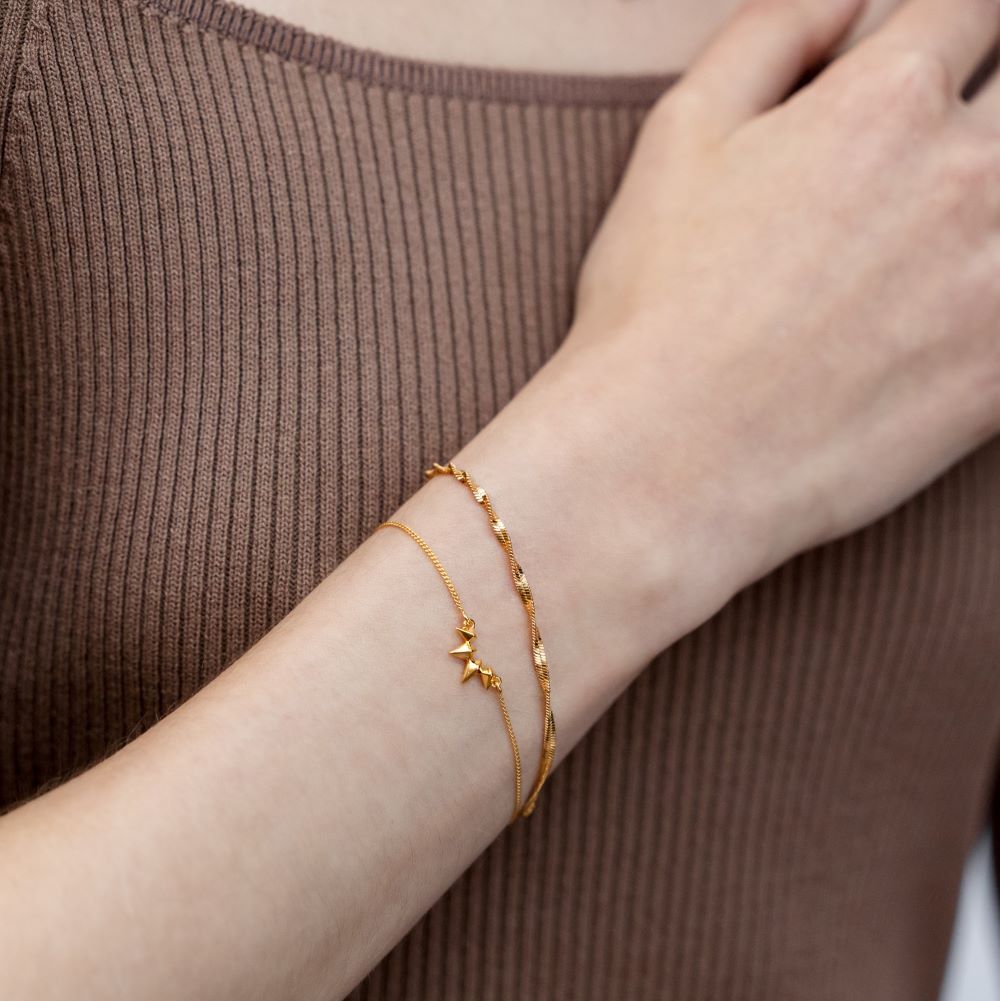 Syster P Herringbone Twisted armband guld onesize - 2