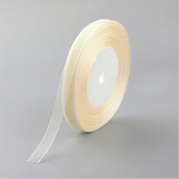 Organzaband 10mm creme hel rulle