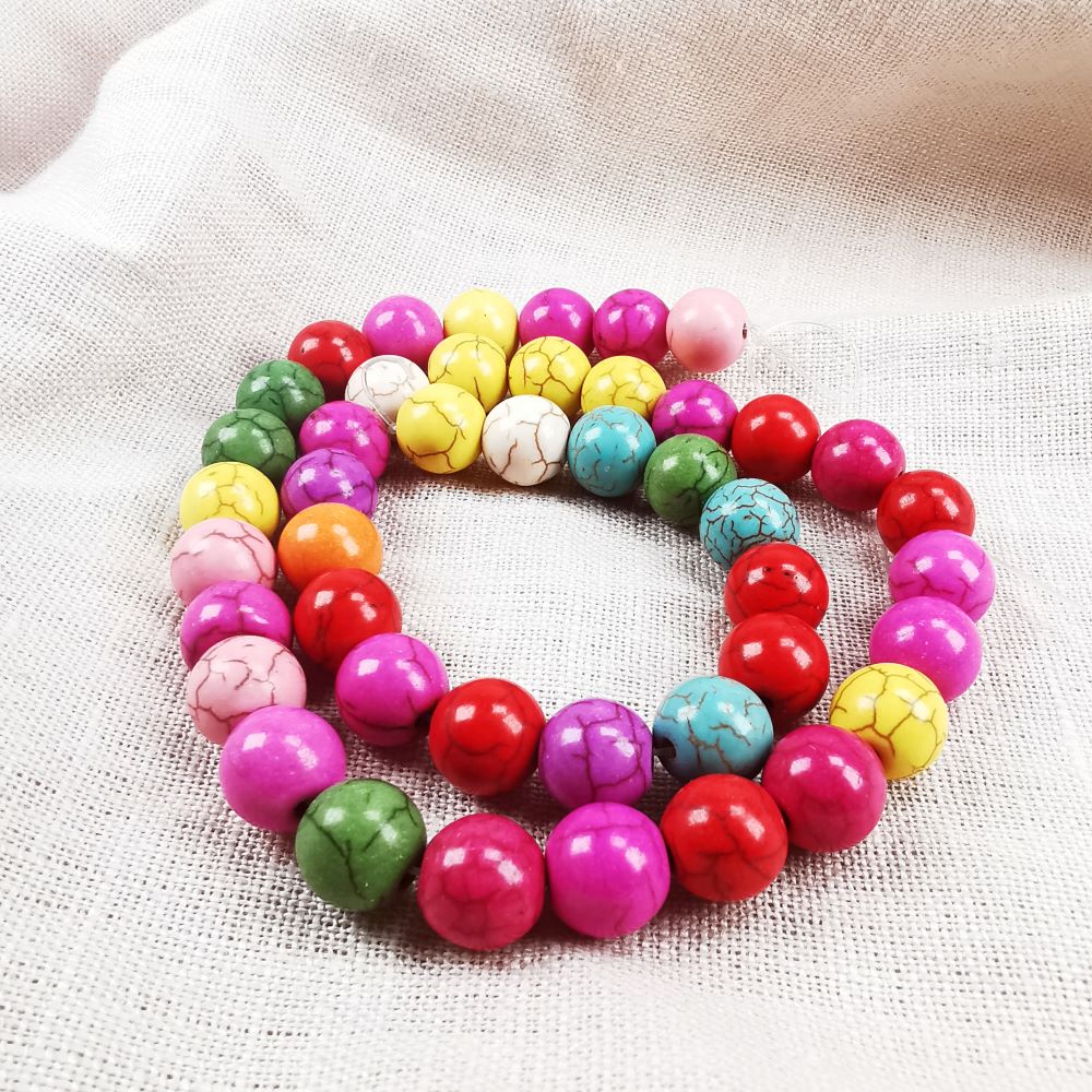 Syntetisk turkos 10mm mix