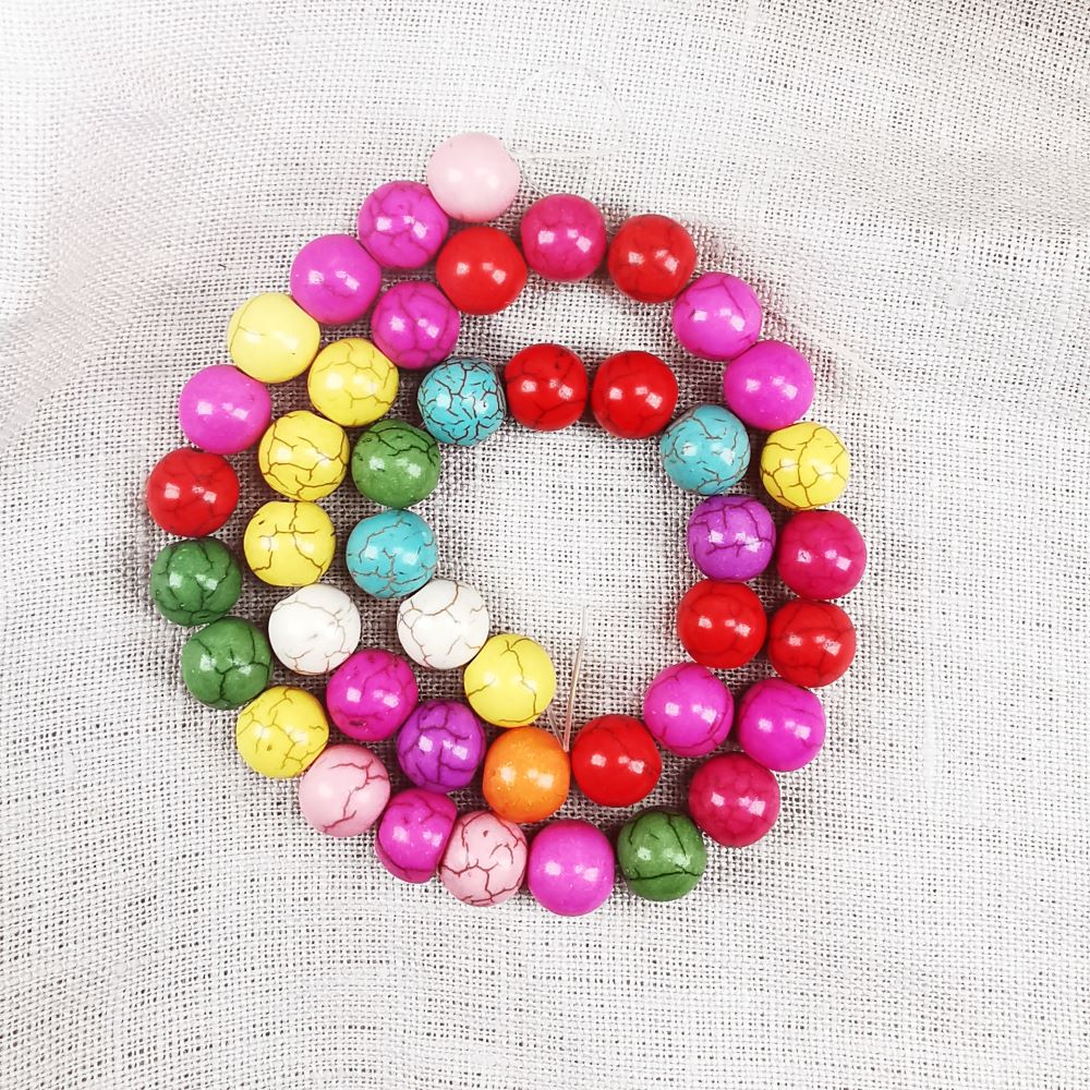 Syntetisk turkos 10mm mix - 2