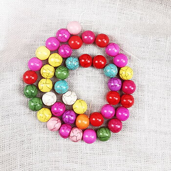 Syntetisk turkos 10mm mix