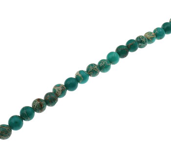 Regalitpärlor infärgade gröna – rund 6 mm, hel sträng