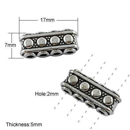 Länk med 4 hål – antiksilverfärgad