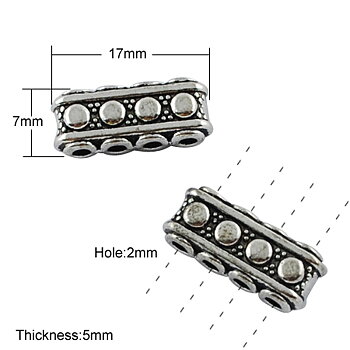 Länk med 4 hål – antiksilverfärgad