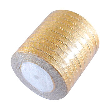 Organzaband 10mm guld hel rulle