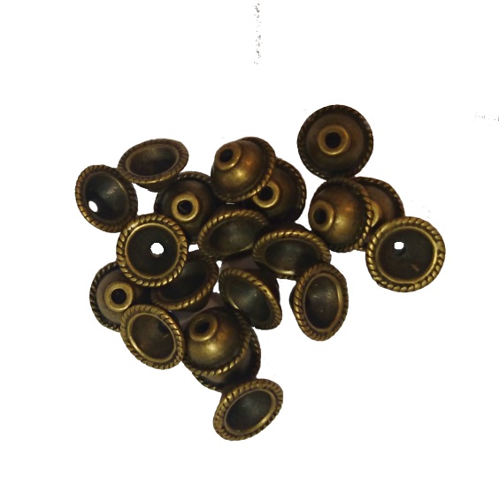 Pärlkåpa bali 10 mm bronsfärgad 20 st - 3