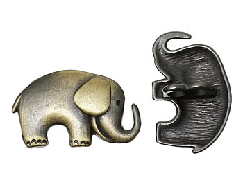 Knapp 2st brons elefant