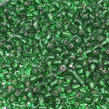 Seedbeads 6/0 mörk grön foil
