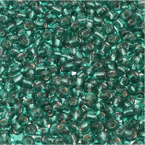 Seedbeads 6/0 blågrön foil