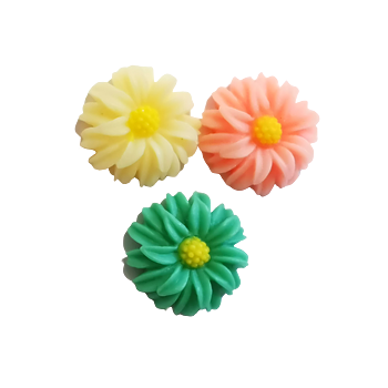 Cabochon edelweiss blomma i resin pastell mix