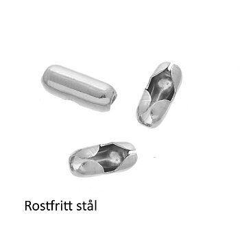 Låsfäste till kulkedja 1,5 mm rostfritt stål 25-pack