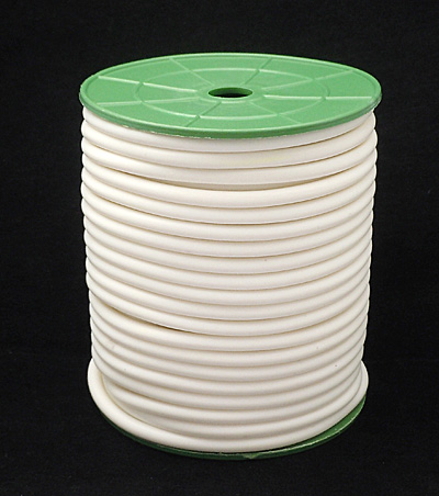 Ihålig gummislang 3 mm – vit, 3 meter