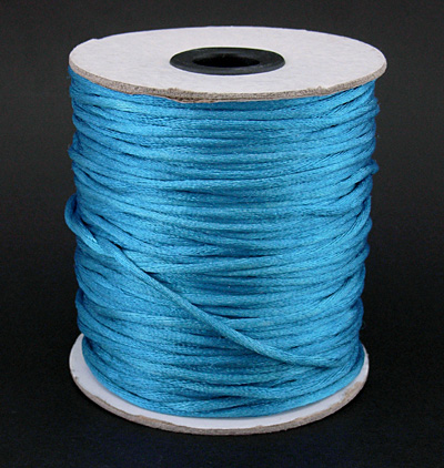 Satinsnöre 2mm rattail turkos 10 meter