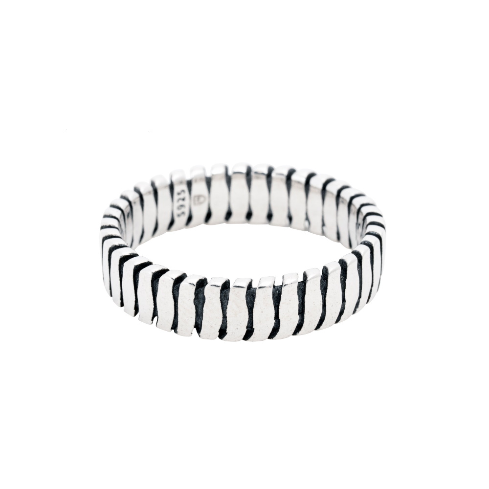 Nobel ring räfflad silver
