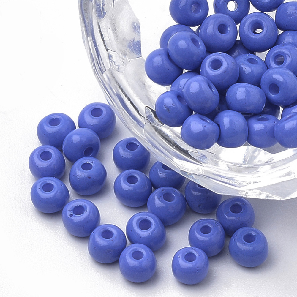 Seedbeads 6/0  mellanblå opak - 2
