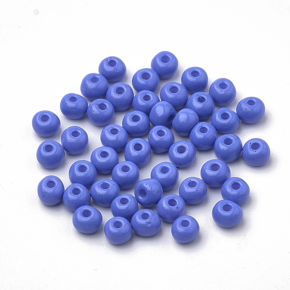 Seedbeads 6/0  mellanblå opak
