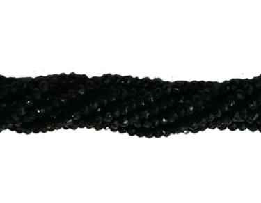 Spinell svart handskuren 4 mm - 2